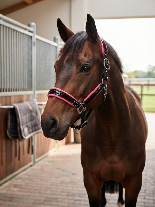 SJS Accent Padded Patent Leather Headcollar - Image 3