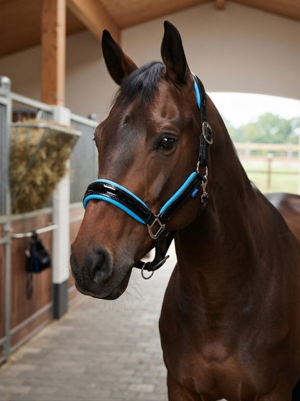 SJS Accent Padded Patent Leather Headcollar - Image 2